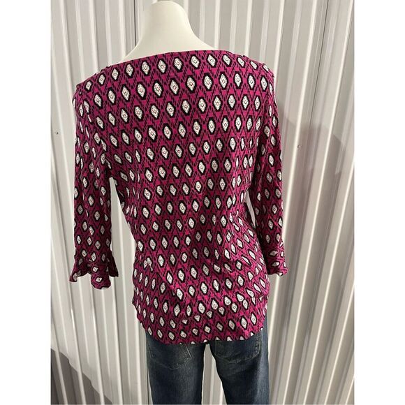 Kim Rogers 3/4 bell sleeve top size large - Picture 2 of 2